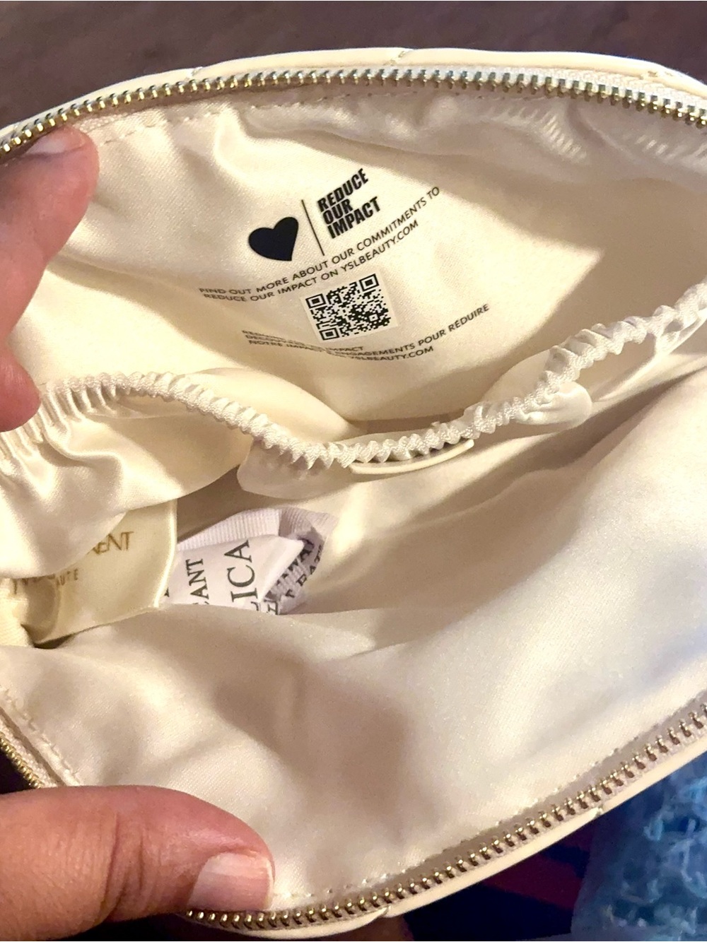 Must Have!Yves Saint Laurent Royal Cream Leather Quilted Troussau bagw Partition - Picture 8 of 15